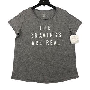 Isabel Maternity T Shirt Womens XXL White The Cravings Are Real Graphic Tee NEW